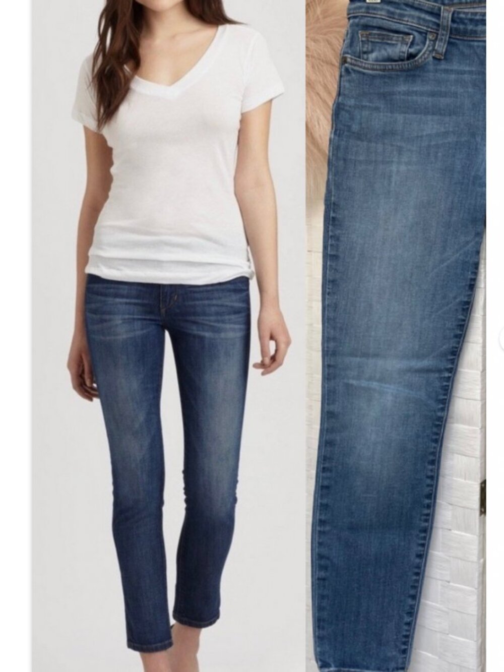 Joe's Jeans Skinny Ankle Fit 5 Pocket Blue Sheyla Size 28 Cut #08257-00 FX7